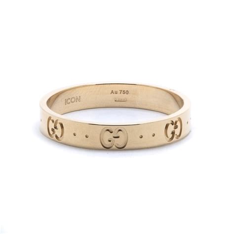 icon band ring by gucci used|Gucci Icon 18K Gold Thin Band Ring .